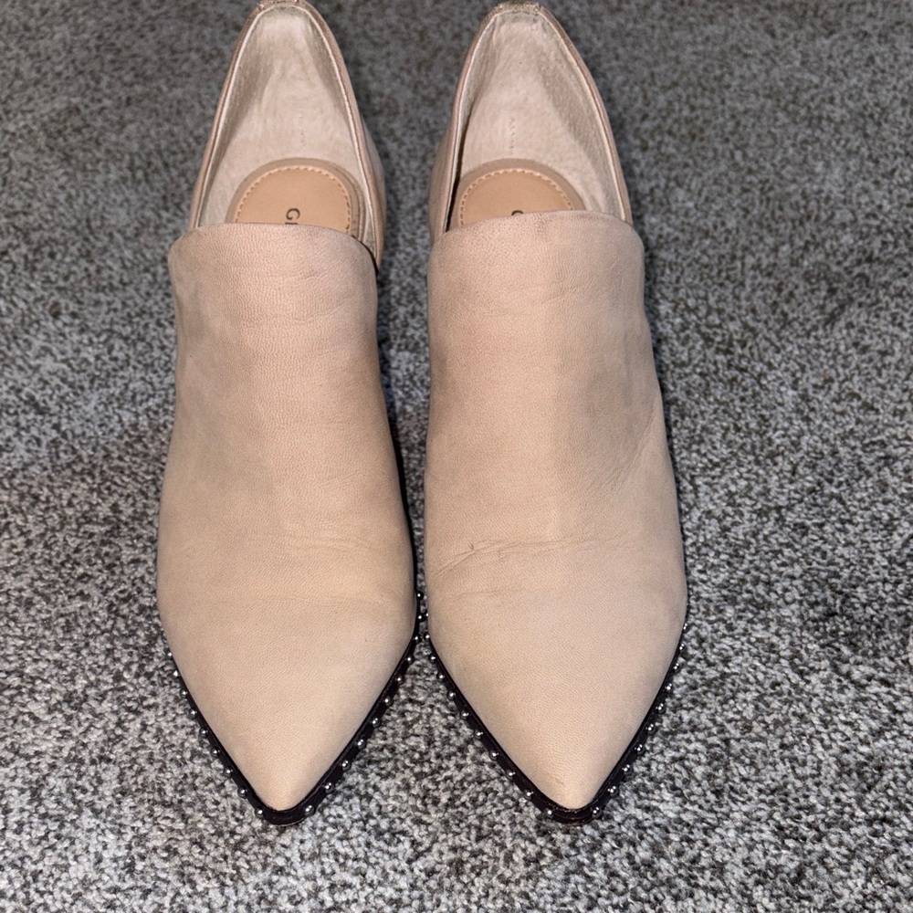 Gianni Bini Taupe Ankle Booties with Studded Trim
